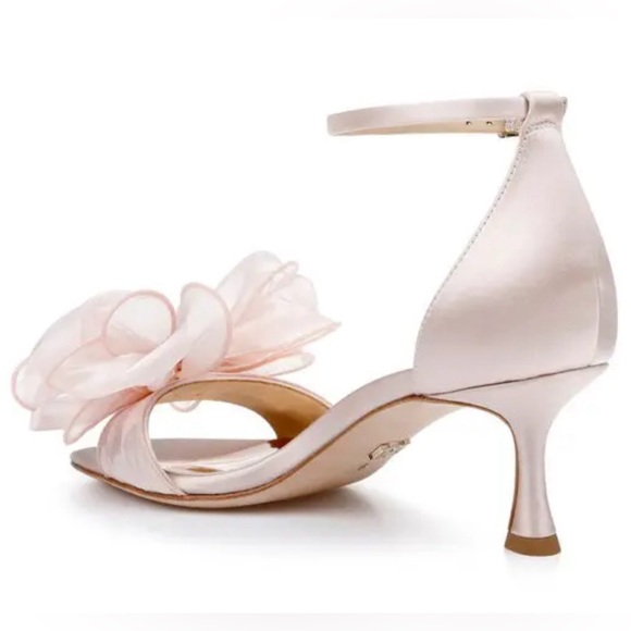 Badgley Mischka Nelly Mesh Bow Ankle Strap Sandal - Blush - Picture 3 of 11
